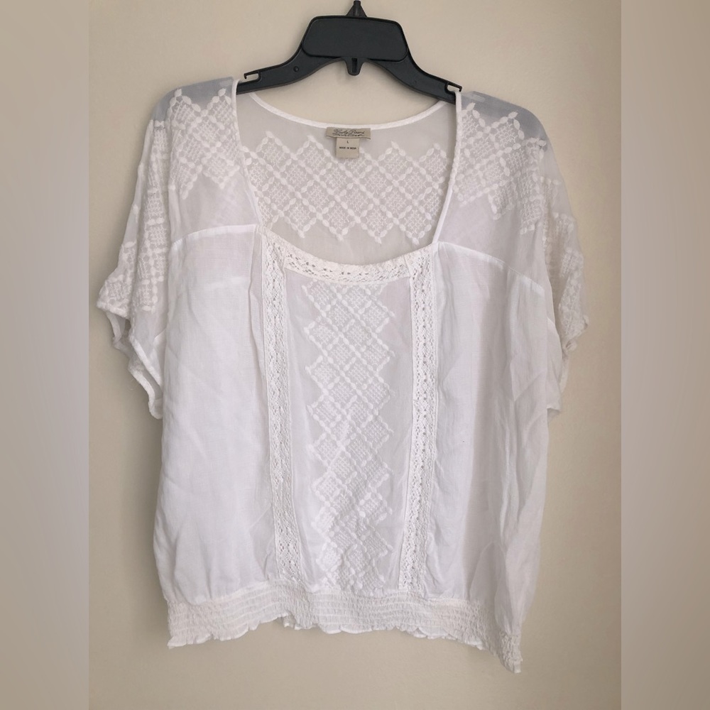 🤍Lucky Brand white peasant blouse🤍